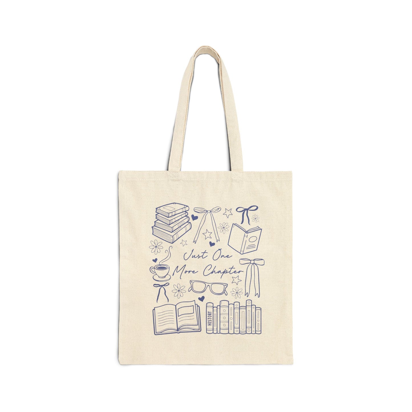 Just One More Chapter Cotton Canvas Tote Bag