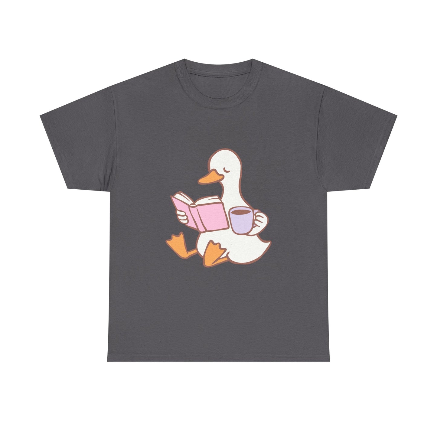 Duck Reading Heavy Cotton Tee For Book Lovers, Bookish Merch, Booktok