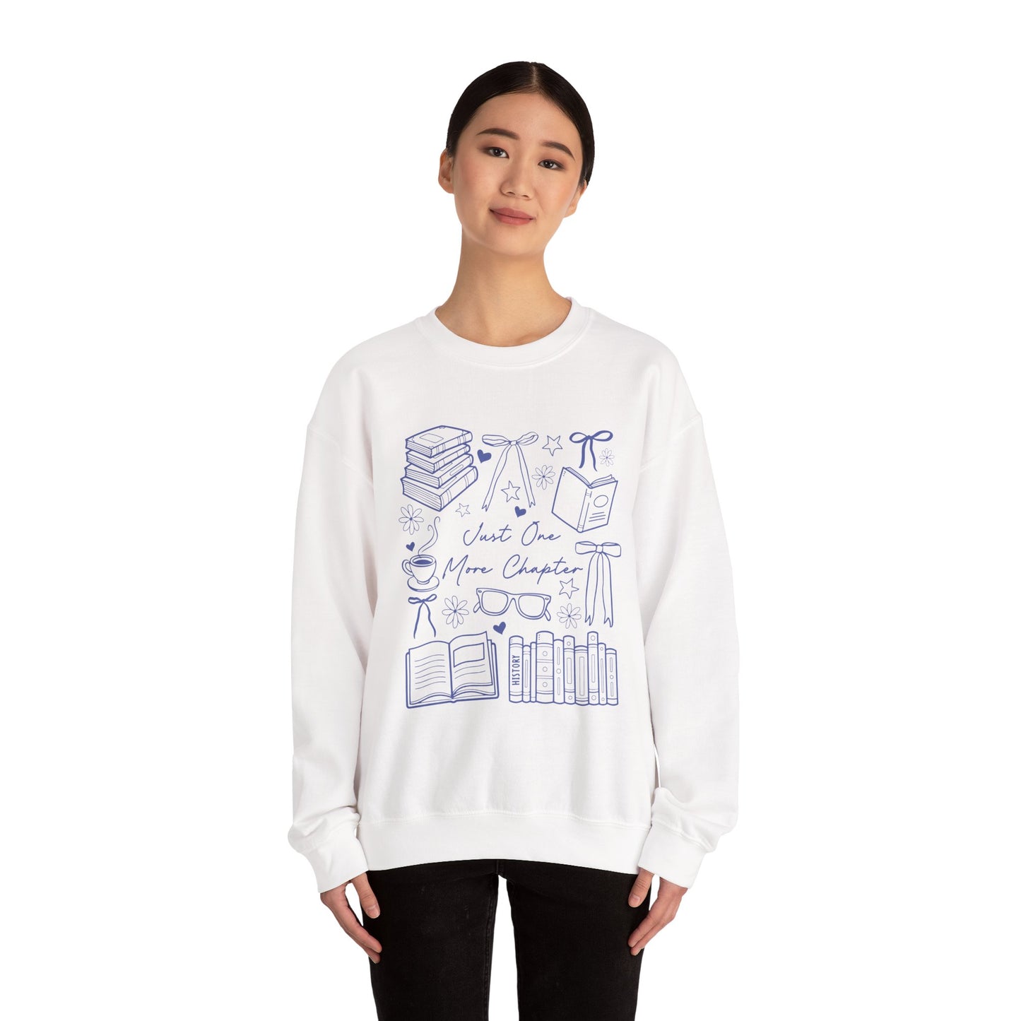 Just One More Chapter Crewneck Sweatshirt For Book Lovers, Bookish Merch, Booktok