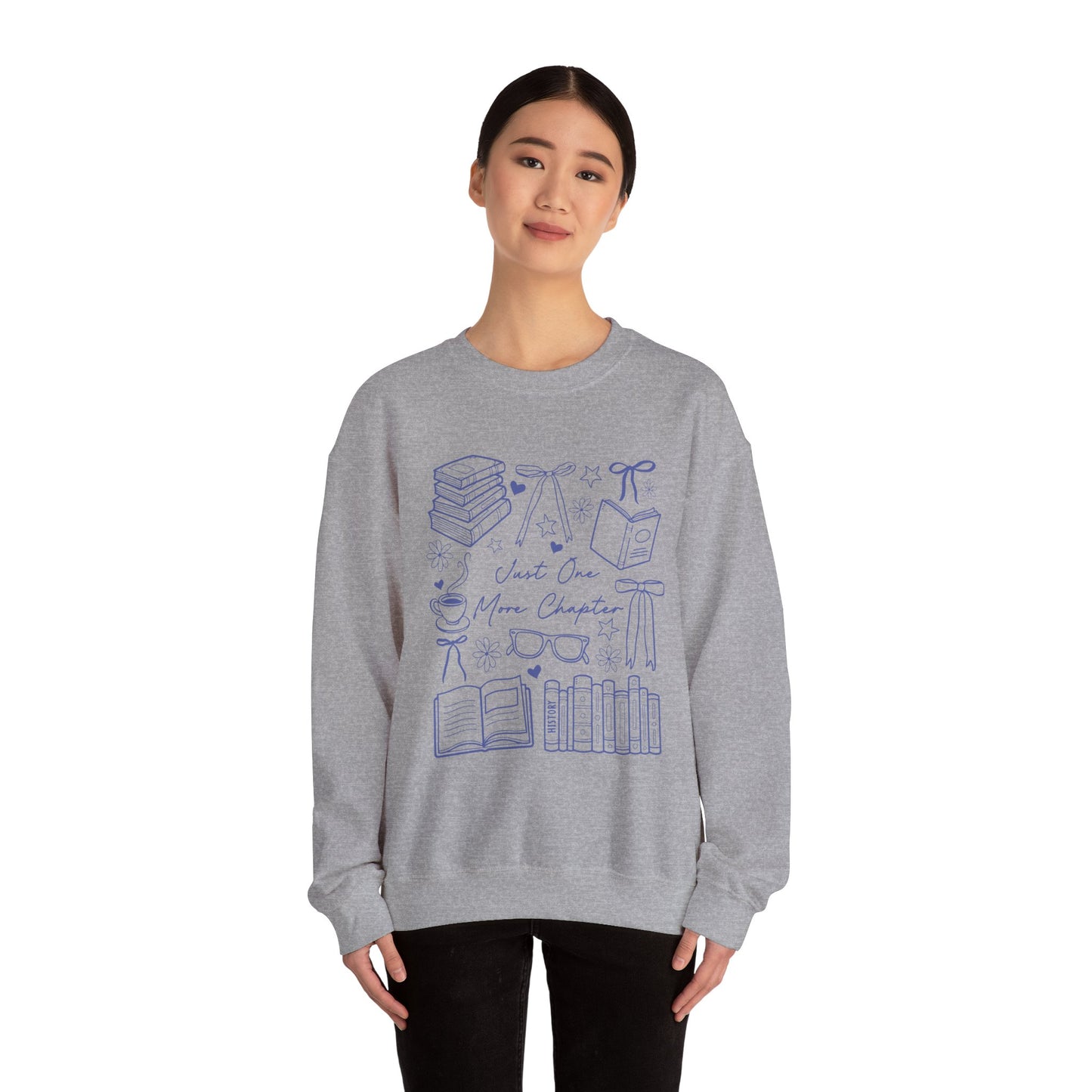 Just One More Chapter Crewneck Sweatshirt For Book Lovers, Bookish Merch, Booktok