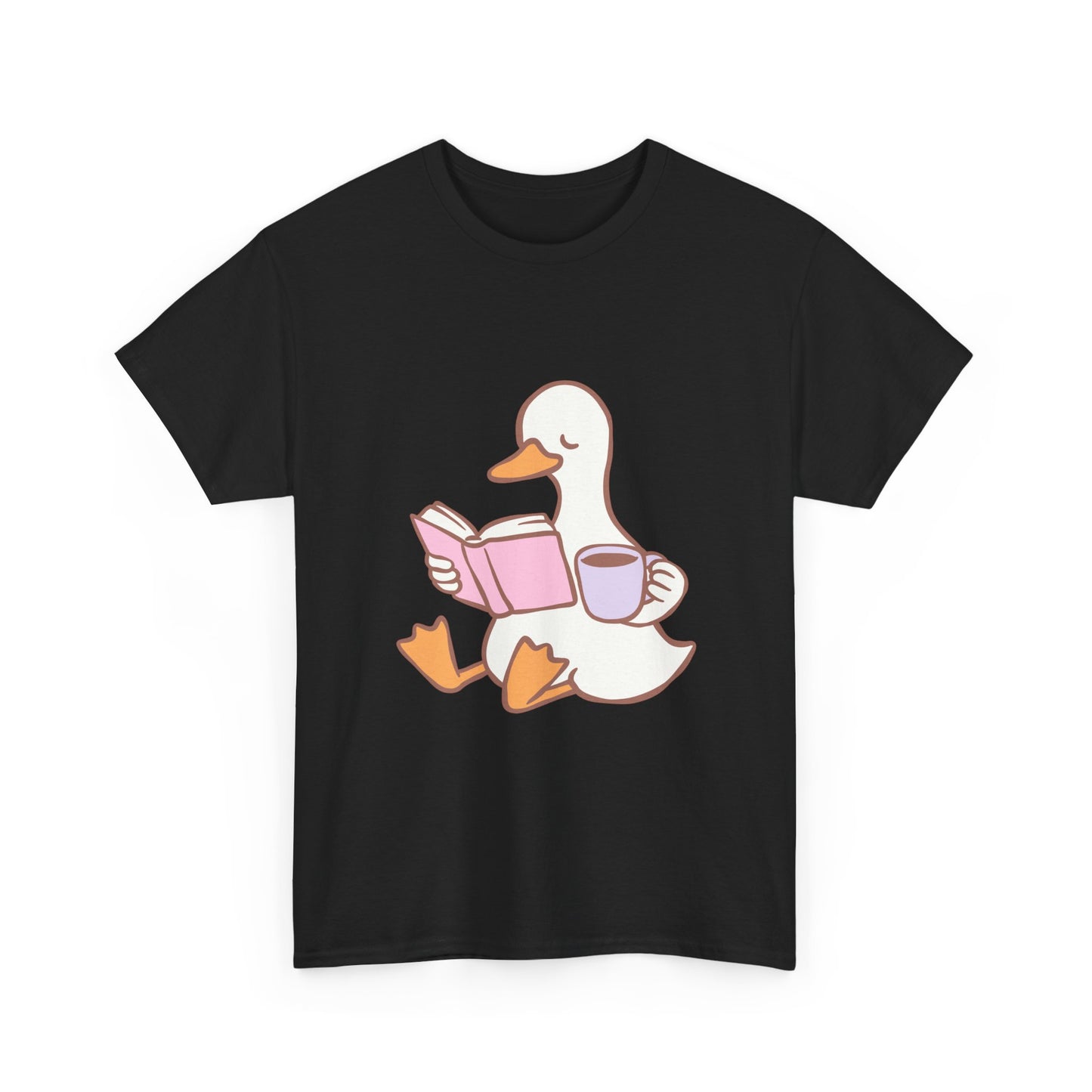 Duck Reading Heavy Cotton Tee For Book Lovers, Bookish Merch, Booktok