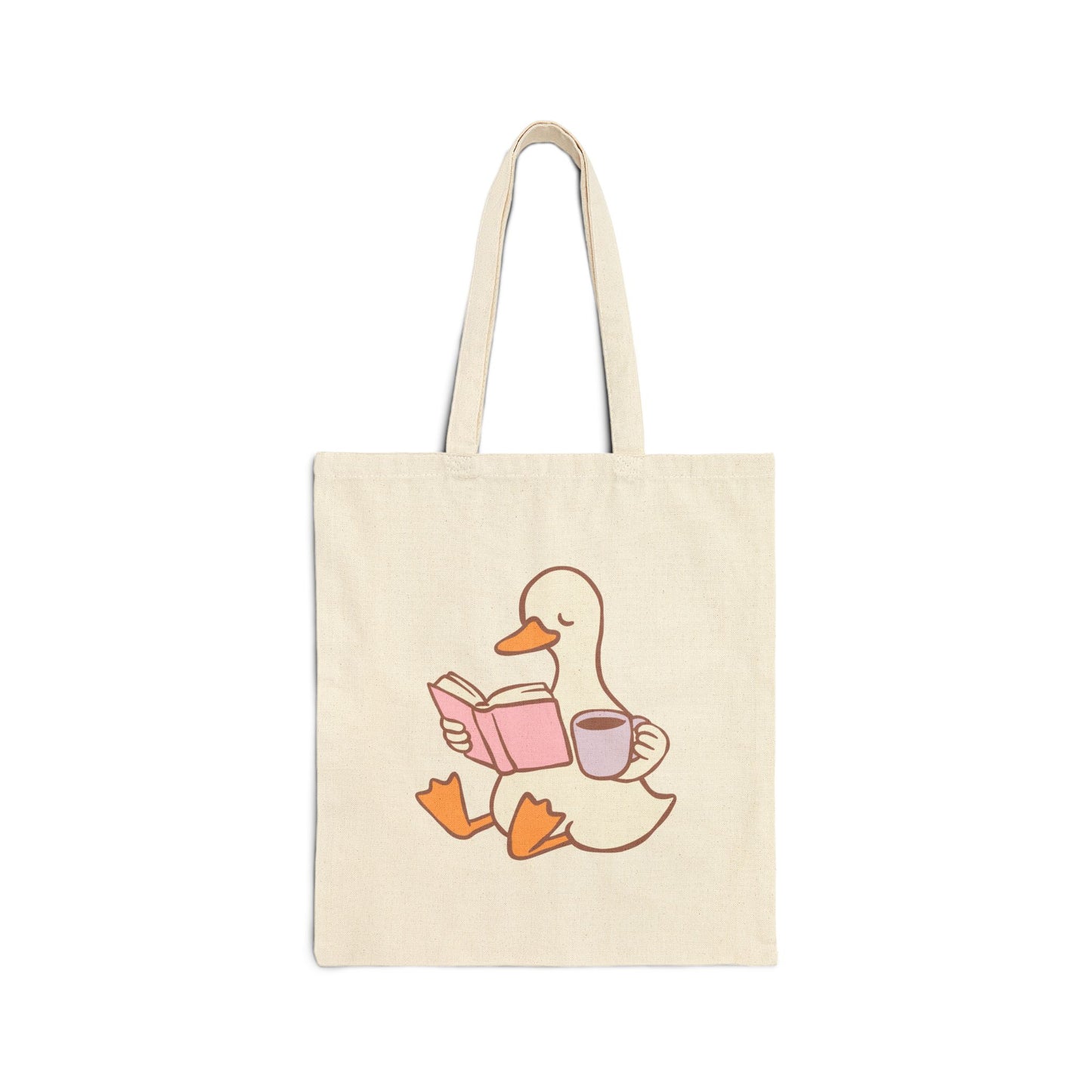 Duck Reading Cotton Canvas Tote Bag For Book Lovers, Bookish Merch, Booktok