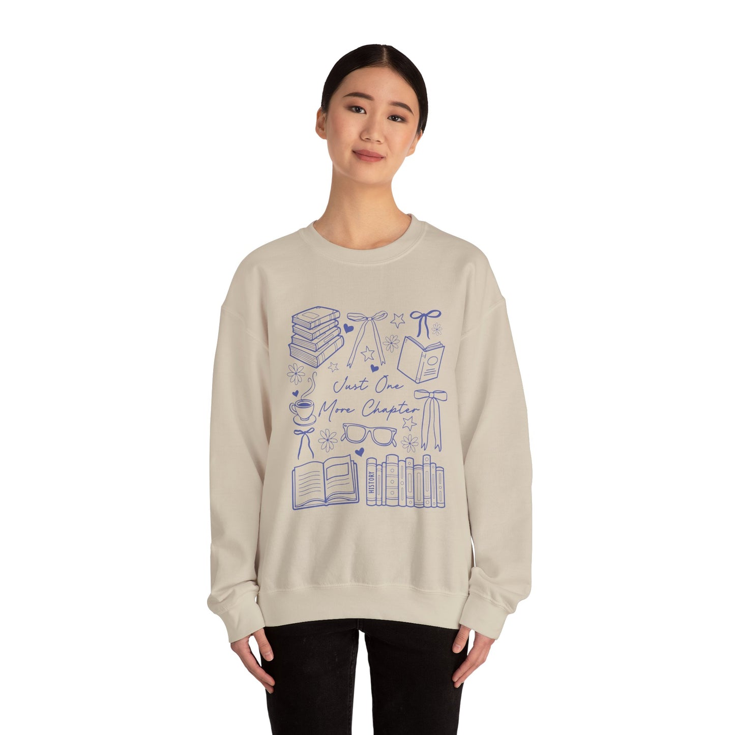 Just One More Chapter Crewneck Sweatshirt For Book Lovers, Bookish Merch, Booktok