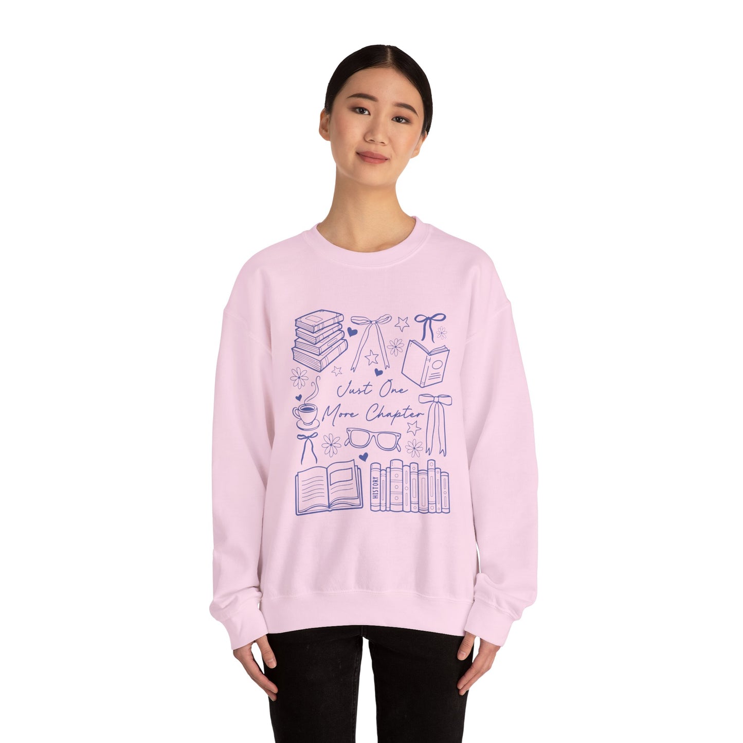 Just One More Chapter Crewneck Sweatshirt For Book Lovers, Bookish Merch, Booktok