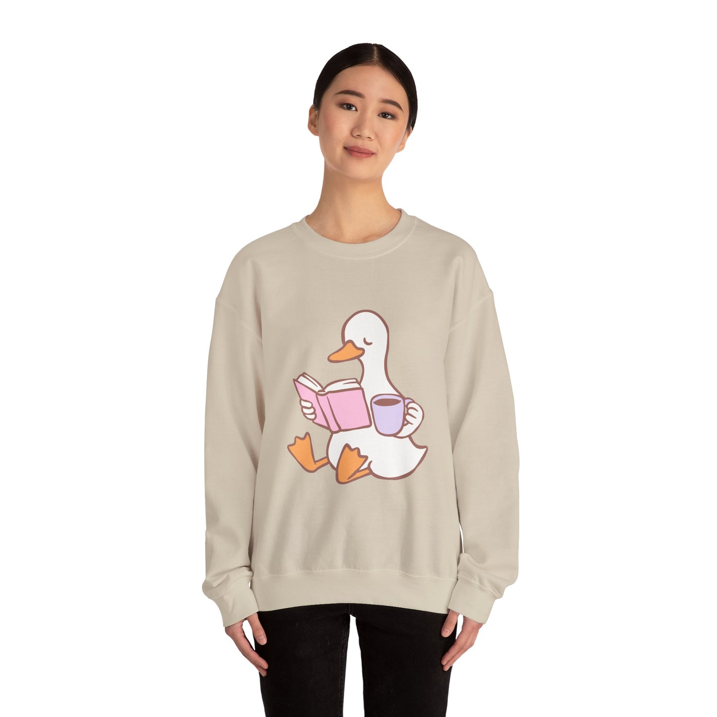 Duck Reading Crewneck Sweatshirt For Book Lovers, Bookish Merch, Booktok