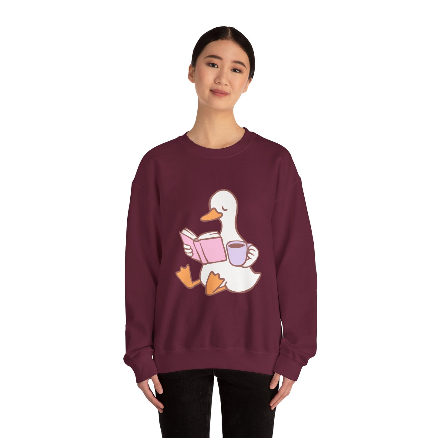 Duck Reading Crewneck Sweatshirt For Book Lovers, Bookish Merch, Booktok