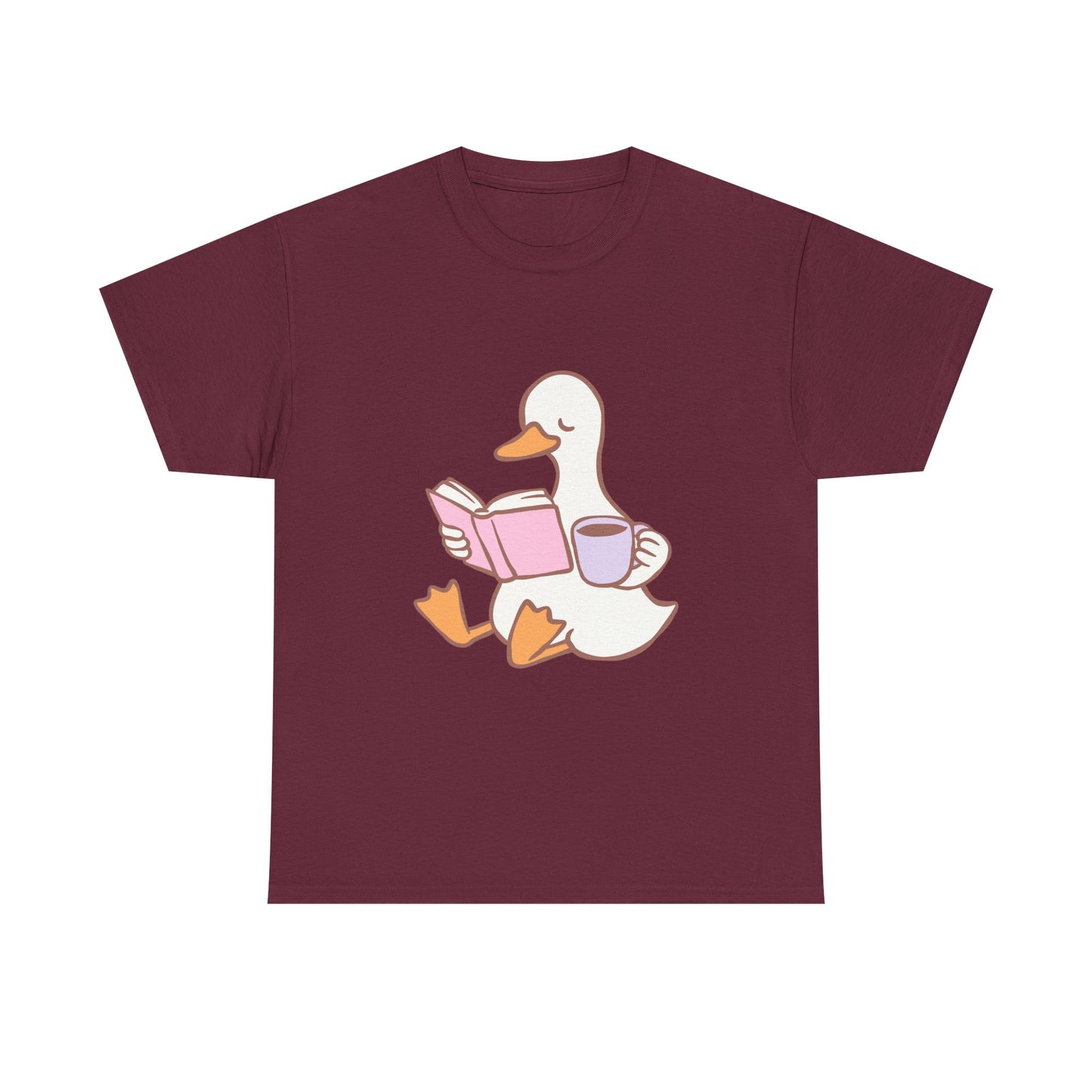 Duck Reading Heavy Cotton Tee For Book Lovers, Bookish Merch, Booktok