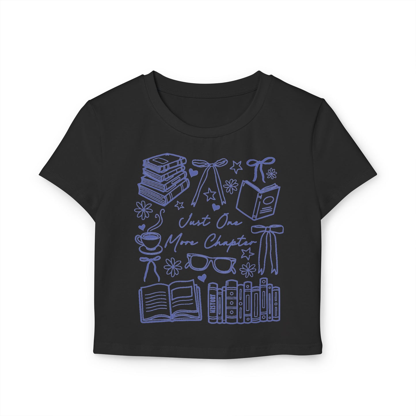 Just One More Chapter Baby Tee for Book Lovers, Bookish Merch, Booktok