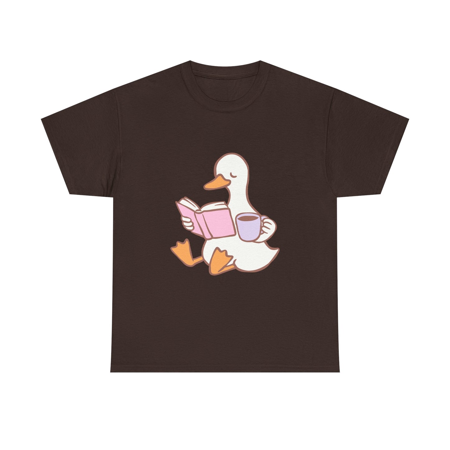 Duck Reading Heavy Cotton Tee For Book Lovers, Bookish Merch, Booktok