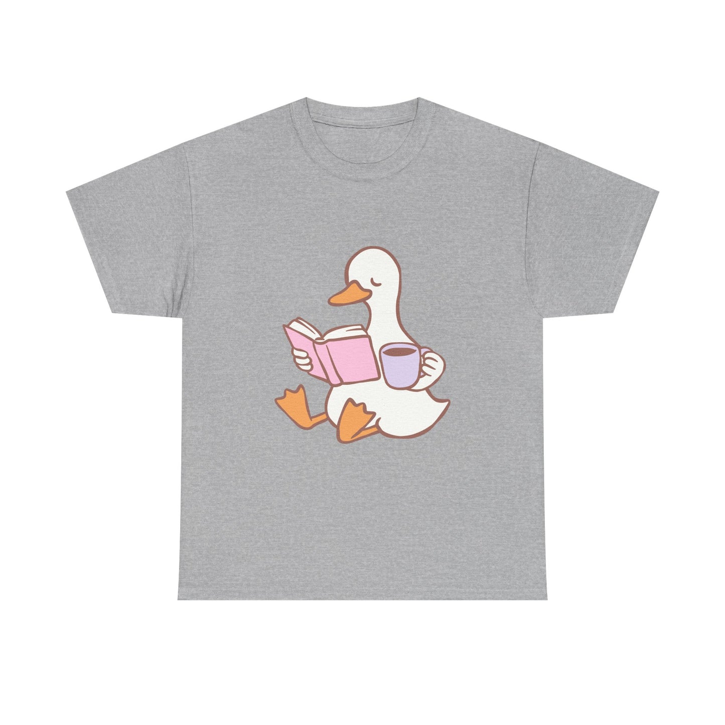 Duck Reading Heavy Cotton Tee For Book Lovers, Bookish Merch, Booktok