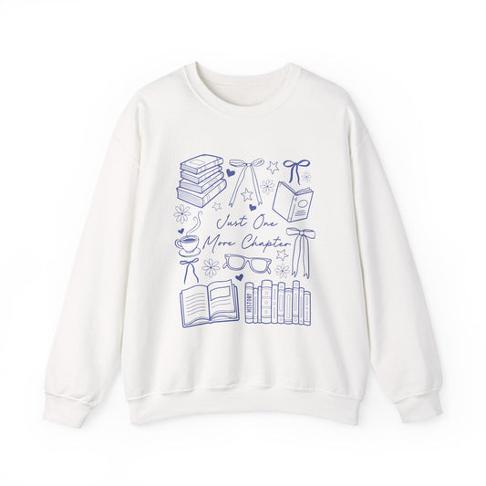 Just One More Chapter Crewneck Sweatshirt For Book Lovers, Bookish Merch, Booktok