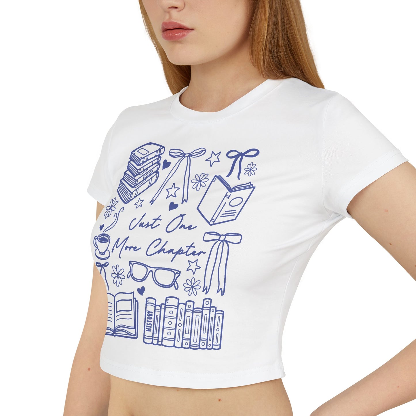 Just One More Chapter Baby Tee for Book Lovers, Bookish Merch, Booktok