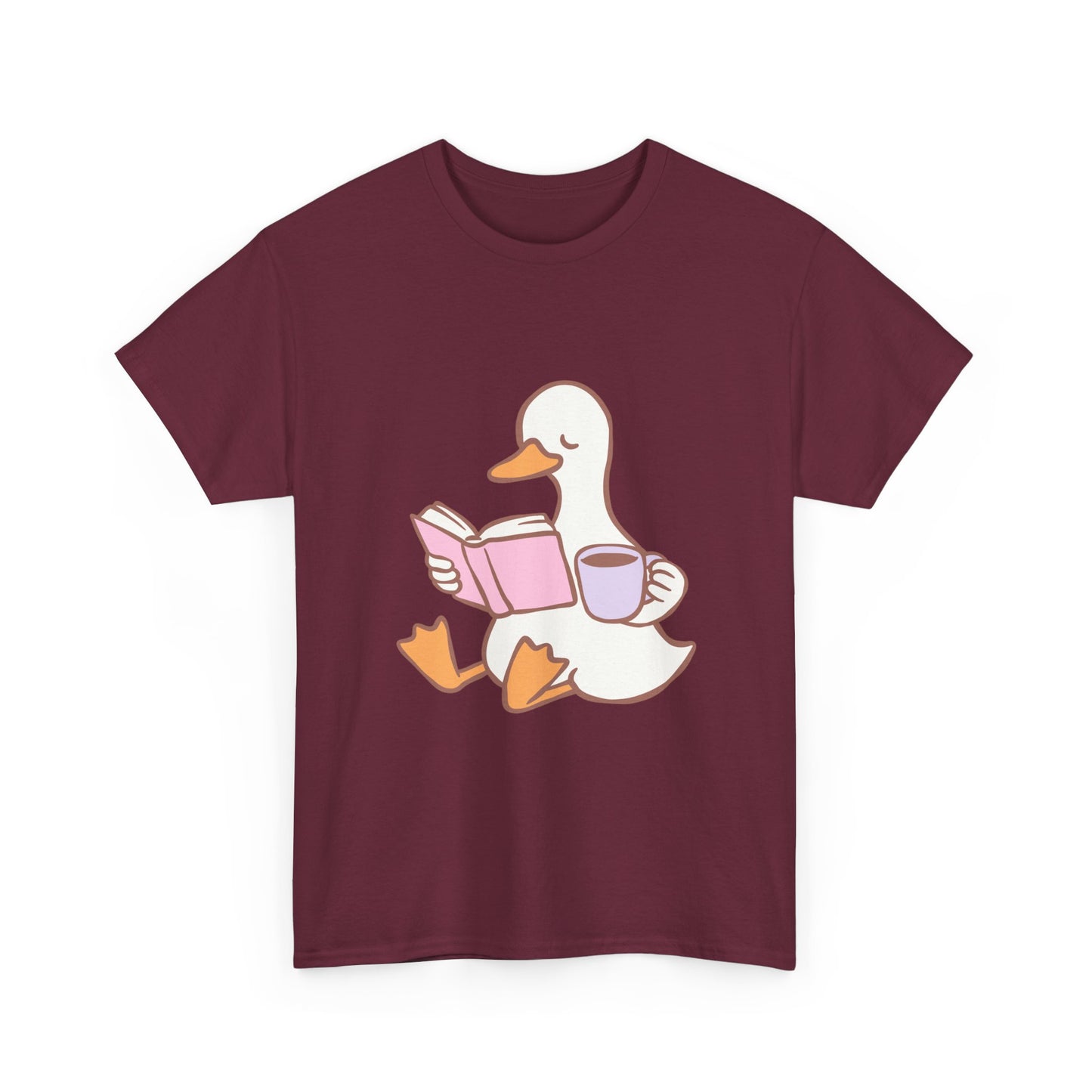 Duck Reading Heavy Cotton Tee For Book Lovers, Bookish Merch, Booktok