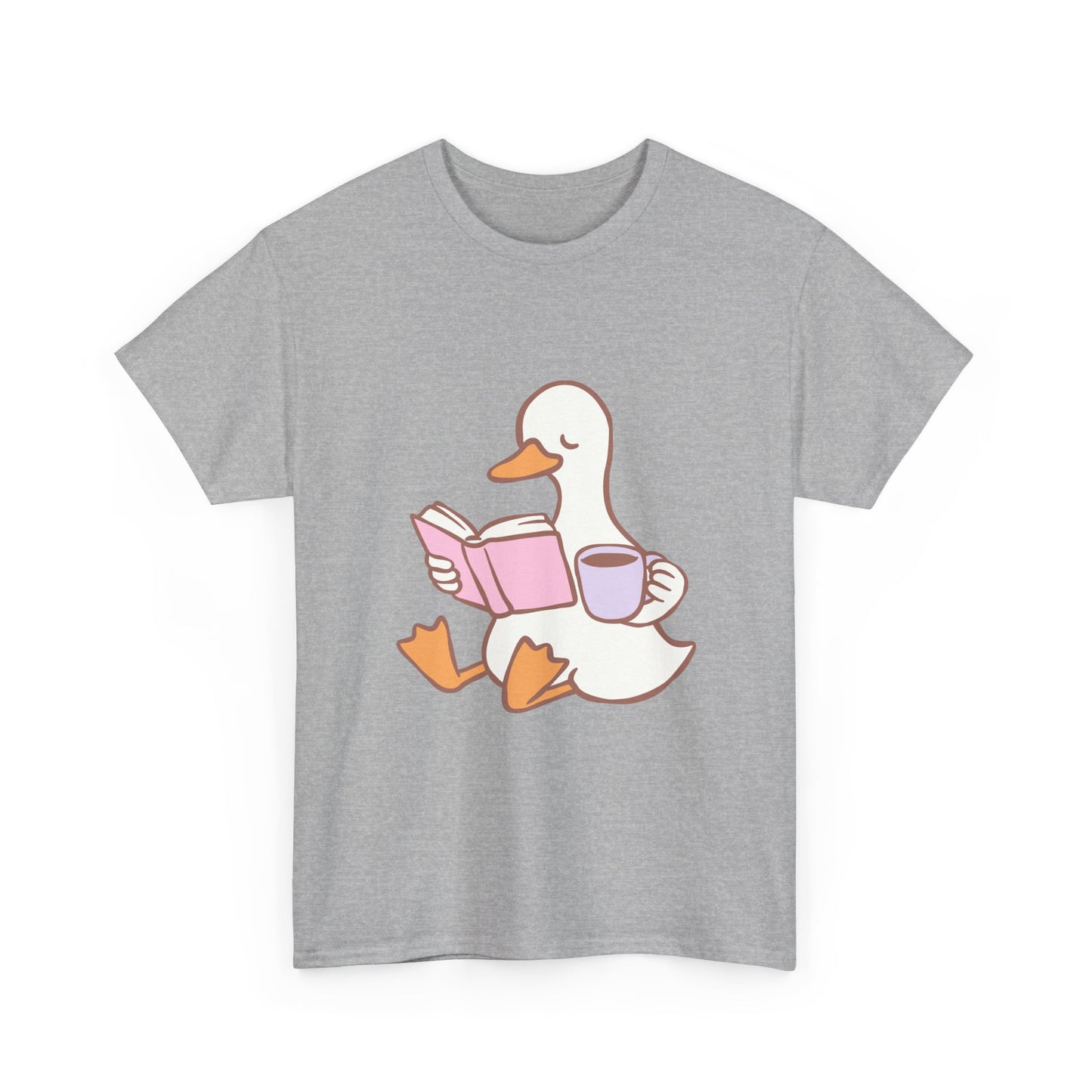 Duck Reading Heavy Cotton Tee For Book Lovers, Bookish Merch, Booktok