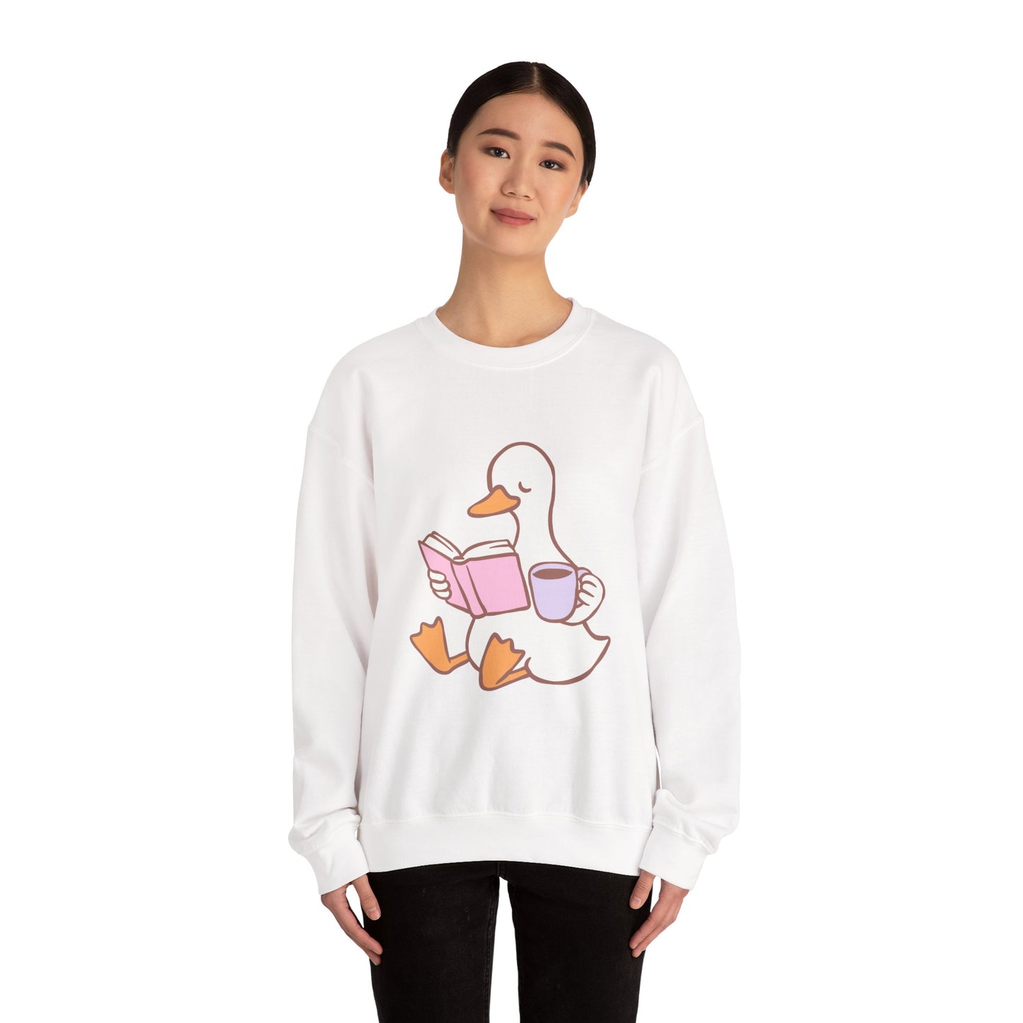 Duck Reading Crewneck Sweatshirt For Book Lovers, Bookish Merch, Booktok