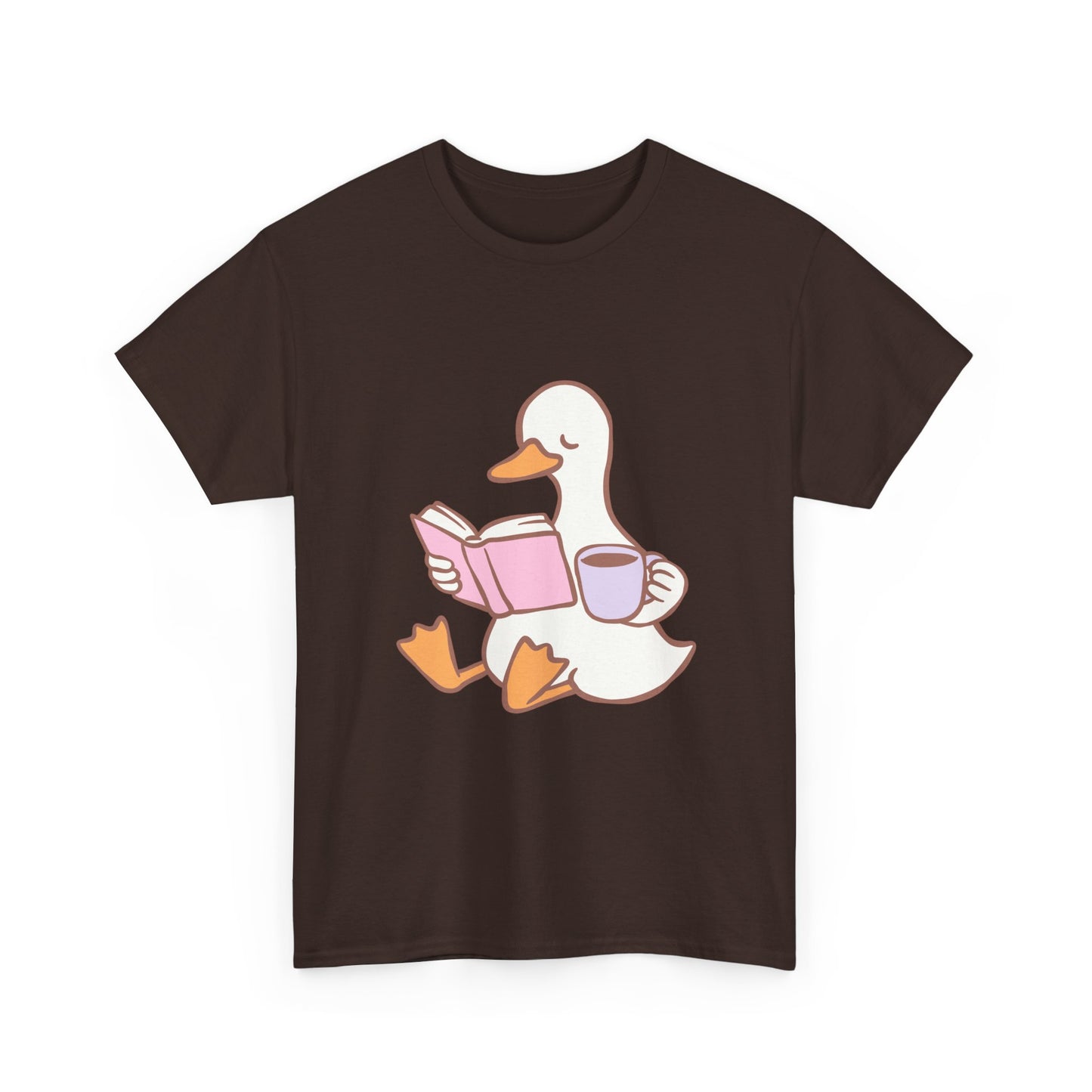 Duck Reading Heavy Cotton Tee For Book Lovers, Bookish Merch, Booktok