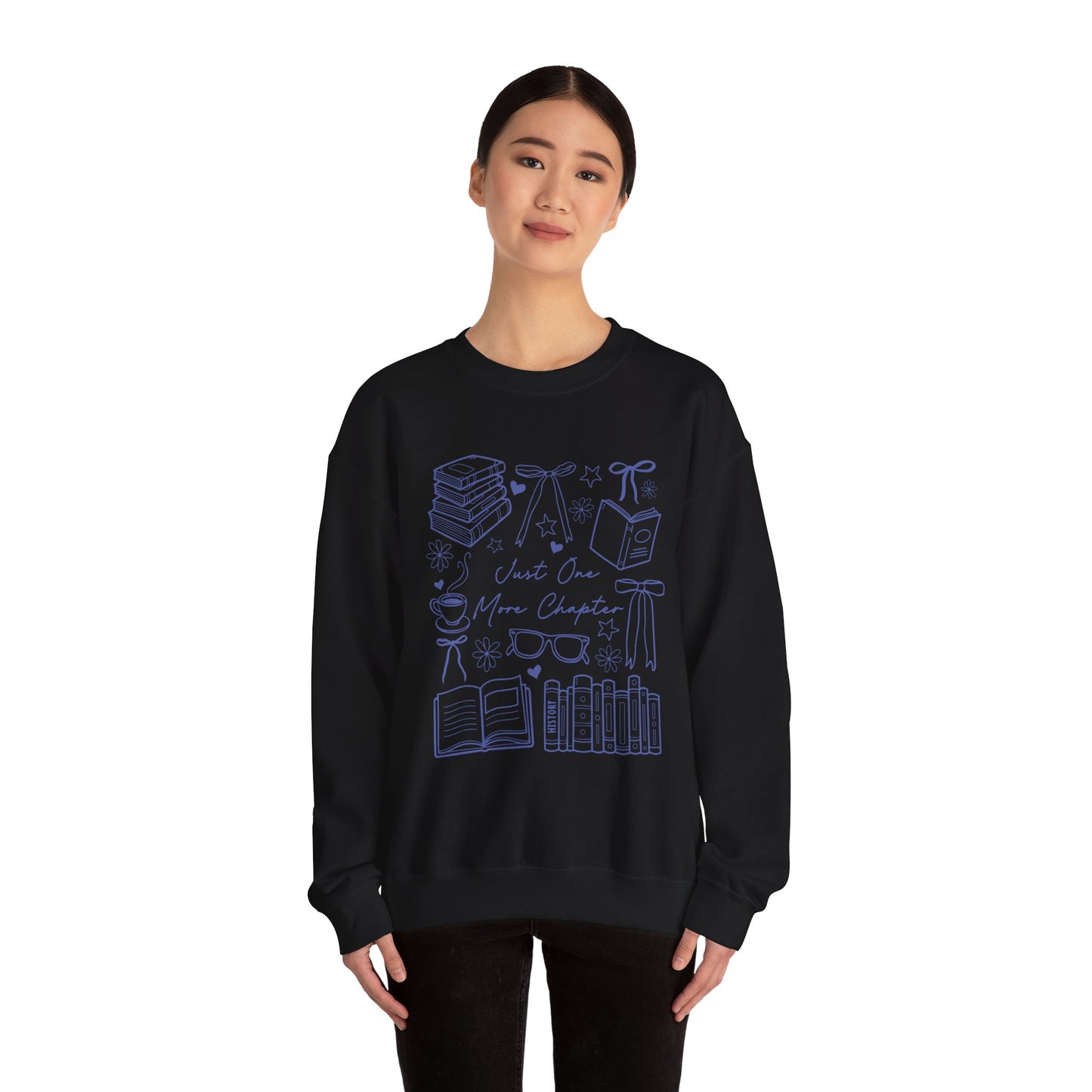 Just One More Chapter Crewneck Sweatshirt For Book Lovers, Bookish Merch, Booktok