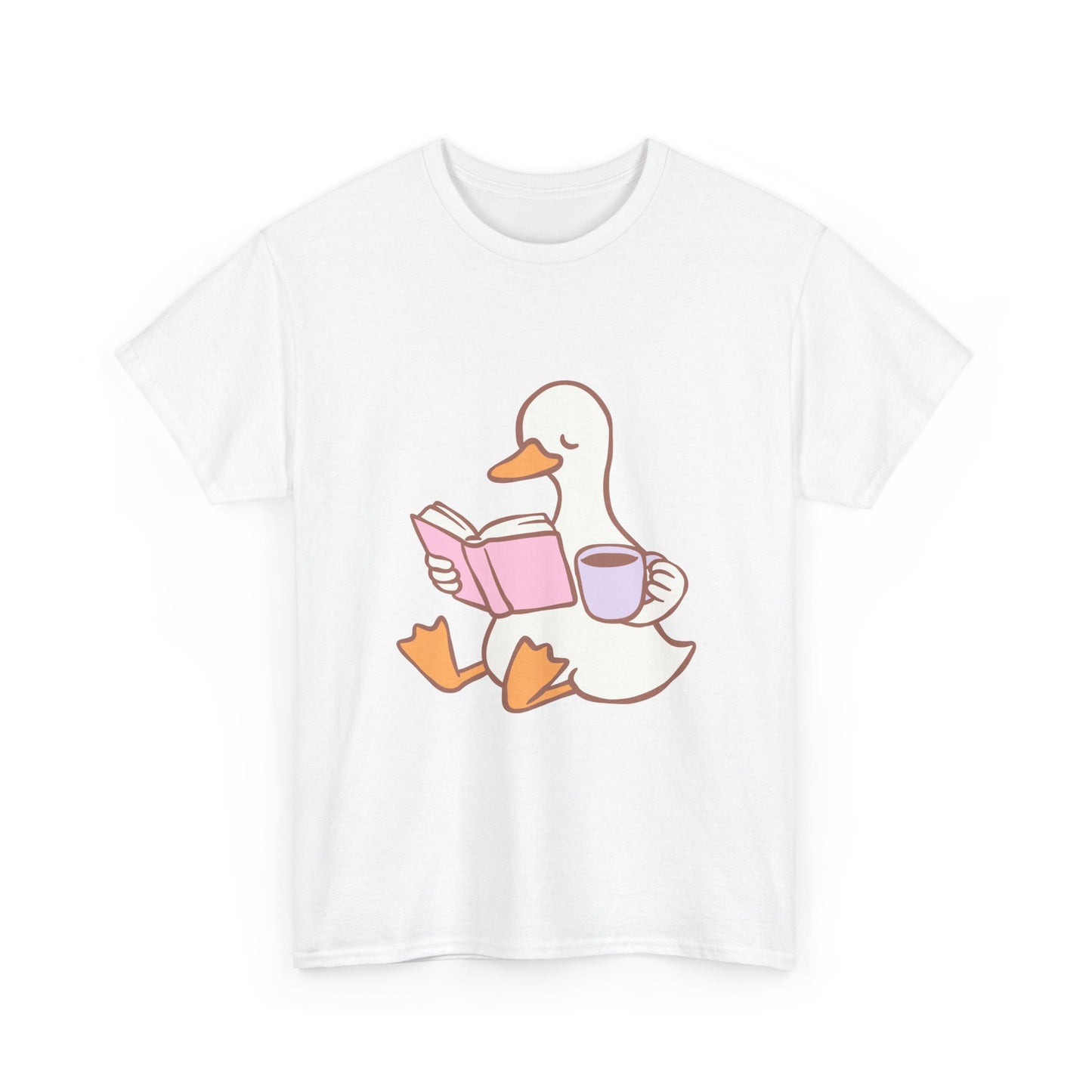 Duck Reading Heavy Cotton Tee For Book Lovers, Bookish Merch, Booktok